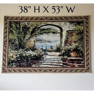 Rose Arch Jacquard-Woven Cotton Wall Tapestry 53"x38"